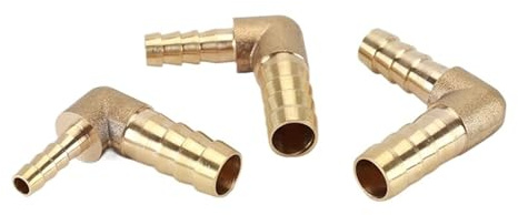 1 Uds OD 4 6 8 10 12 14 16 19mm conector de lengüeta for manguera latón en forma de L 2 vías tubo de púas reductor/conector igual Junta Pagoda(6-4mm)