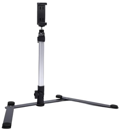 Garsent Projector Overhead Tripod, 360 Deg Rotation Overhead Phone Mount, Desk Webcam Mount Stand with Phone Holder Clip and Remote for Baking Online Teaching Live Streaming