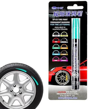 Pennarello per vernice pneumatici auto – Penna ritocchi impermeabile ad asciugatura rapida | fai da te pneumatici, cartoline, recinzioni del cortile, scarpe di tela, pietre, disegno artistico creativo