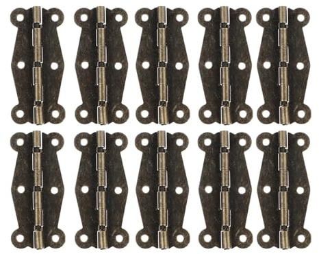 COHEALI Lot de 30 Charnières Vintage en Laiton Bronze, Charnières de Porte et Tiroir Anciennes pour Meubles, Placards et Boîtes à Outils, Quincaillerie Décorative et Résistante