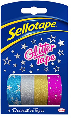 Sellotapet 18 mm x 3 m glitter tejp rulle
