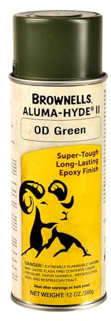 Brownells Aluma-Hyde II Epoxy Based Firearm Finish Spray Coating Protection Paint, Aerosol Can, 12 oz. (340g) OD Green