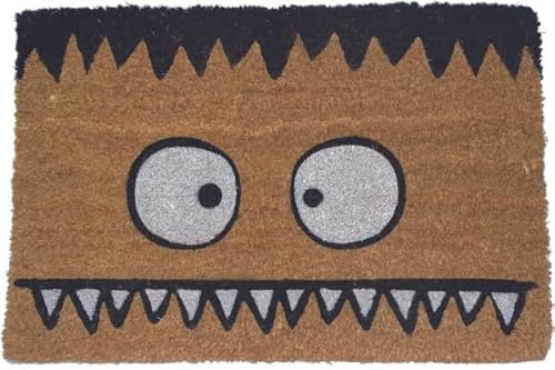 KOKO DOORMATS Kokos Fußmatte außen mit Anti-Rutsch PVC | Lustige Türmatte Monster - Franky | Umweltfreundlich, Robust & Pflegeleicht | 60x40 cm für Außenbereich & Haustür