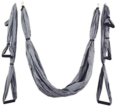 Bestgift Hamaca voladora para yoga aérea, herramienta de inversión para fitness en el hogar, gris, 98 x 59 pulgadas