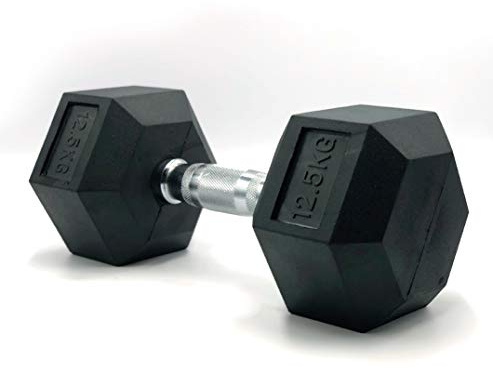 HxG.Mancuerna hexagonal ergonómica de 20kg con empuñadura de cromo y revestimiento de caucho que evita daños en el suelo. Tu casa es tu gimnasio. 1 Unidad.