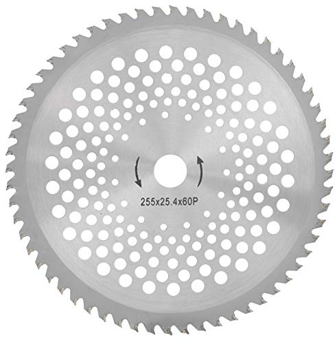 Disco de Sierra Circular 60 Dientes Acero de Alta Velocidad para Podadoras y Desbrozadoras de Jardín 255mm x 1in