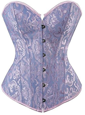VEMOW Corset Ballet Clasico Brocado Corsé Tallas Grandes para Mujer, Sexy Traje de Baño de Floral Bikini Set Corsés Corset Bustiers Vintage Steampunk Brocado Corpiño de Encaje Lencería(J Púrpura,M)