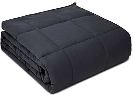 PRETTY NIGHT Couverture lestée de 5,4 kg pour Grand lit, Gris foncé, 152,4 x 203,2 cm – Couverture Lourde Confortable et Confortable