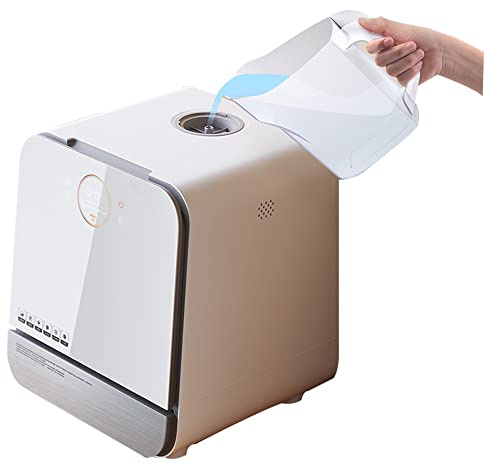 Lave-Vaisselle Portable Compact 5 programmes de Lavage, Mini Lave-Vaisselle pour 2 à 6 Personnes, Dessus de Table Pas Besoin d'installer, séchage à l'air Chaud, pour AP