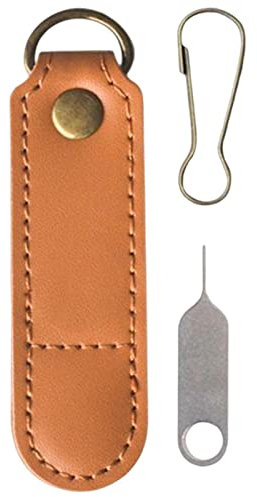 Veeteah SIM Card Bag - PU Leather Removal Ejector Pin Tool Storage Pouch with Detachable - Anti-Rust Phone Cards Holder Pouches for Home, Travel