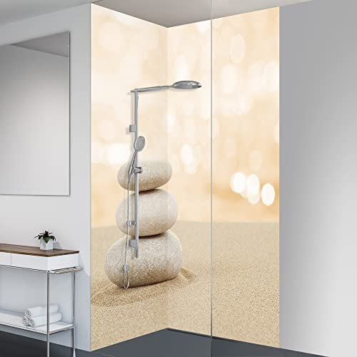 yourplate Duschrückwände mit individueller Größe (2 Rückwände – Premium Nano Matt – bsspa02) – Duschrückwand Alu mit Feuchtigkeitsschutz – Rückwand Dusche zur einfachen Montage