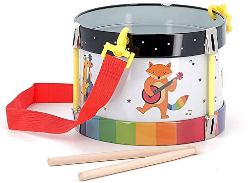 Vilac - Tamburo arcobaleno - Andy Westface - Strumento musicale - Giocattolo in metallo e legno - Iniazione con suoni e ritmi - Cinghia regolabile - per bambini dai 3 anni
