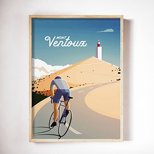 UDERUI World Bike Race Radsport Poster Mont Ventoux Wandkunst Vintage Leinwandgemälde World Bike Race Drucke für Wohnkultur Bild 40x60cm Kein Rahmen