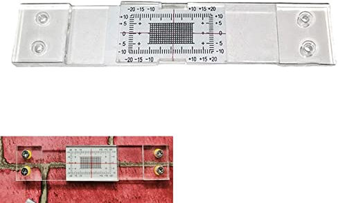 Fisurometro monitoreo de grietas | Monitor de grietas acrílico | Medidor de monitoreo de herramienta de medición de grietas | Regla de espacios precisa para detectar grietas y deformaciones de paredes