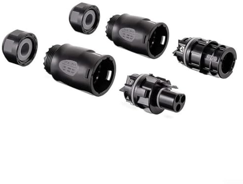 Lioaeust Photovoltaik-Stecker, 3-adrig, wasserdicht, AC-Stecker und -Buchse, BC01-Buchse/Buchse + Stecker/Stecker, IP68 für Wechselrichter, wasserdicht