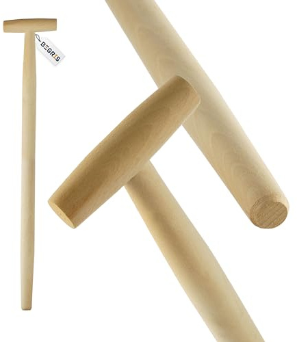 BEGRIS® Holzstiel 100 cm, Rechen, Besenstiel, Schaufelstiel, Buchenholzstiel Glatte Ausführung, Langlebiger und Strapazierfähiger Ersatzstiel