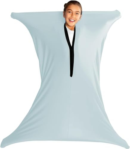 Sensory Body Sock Für Kinder, 47x27 Ganzkörper Wrap Stretch Body Sox Zur Entlastung Von Stress Für Kinder Mit Autismus, Angst (Color : Grau, Size : L)