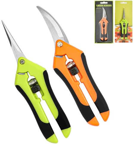 2pcs Gartenschere, Rosenschere, Trimmschere, Pflanzenschere, Bonsai Schere, Blumenschere, Pflanzen Schere fur Blätter Abschneiden und Früchte Ernten