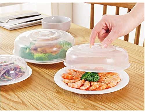 HAOHIZE Mikrowellen-Abdeckung, Mikrowellen-Spritzer-Abdeckung, transparentes PP-Material, Lebensmittelschutz, Grab-Design, sichere Mikrowellen-Spritzer-Abdeckung (Große Größe 20 cm)