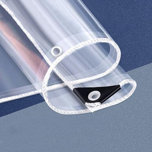 NIANXINN Telone Trasparente con Occhielli,Telo Impermeabile Esterno PVC Spessa 0,35mm,Raggi UV,Antistrappo,Teloni Antipioggia in Plastica per Gazebo Serra Balcone,Personalizzat (160cm x 220cm)