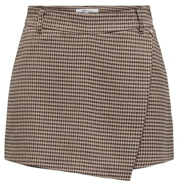 ONLY Onllettie Life MW Check Skort TLR, Chocolat, 38