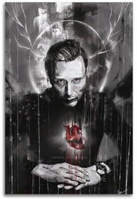 ASDBHGEA Poster für Hannibal-TV-Show-Poster, dekorative Malerei, Leinwand, Wandposter und Kunstbild, moderner Familienschlafzimmer-Dekor, Poster, 40 x 60 cm