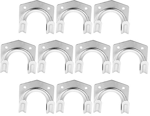 Happyyami 10St anschließen edelstahlhaken doppelhaken kleiderstander metallhaken Wasserrohrhalterung Werkzeughaken Wagen Besen Wandhalter Inhaber Drahthaken Wasserspeicherhalter Eisen Silver