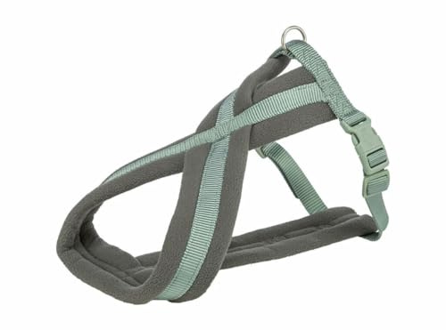 TRIXIE Comfort Premium Geschirr, S, M, 40–70 cm/20 mm, Salbei