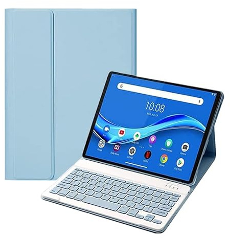 YKWXSC Funda con Teclado para Lenovo Tab 10,1 Pulgada 2025 TB-311FU, QWERTY Delgada Inalámbrica Desmontable Bluetooth para Lenovo Tab 10,1 Pulgada 2025 TB-311FU, Azul