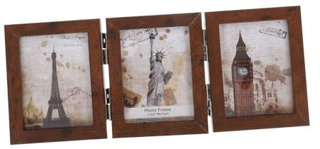 BATHVEVE Desk Photo Frame Dreifach Gefalteter Bilderrahmen Mit Glasfront Für Tischdisplay Für Fotos Für Büro Und Zuhause Stilvolles Dekorativ-accessoire