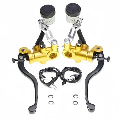 ETZTMGKVPZ Frizione Moto 17.5mm Freno PX1 Moto Leva della Pompa Freno Frizione Cilindro Maestro Radiale 7/8 22mm Uitable per La Maggior Parte dei Motocicli Disco Frizione Motociclo(A Pair of Gold)