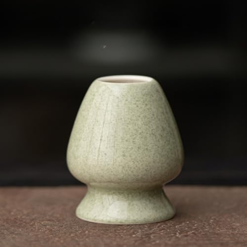 Matcha Tea Whisk Holder Ceramic Holder Chasen Stand fit for Traditional Japanese Tea Matcha Chasen Tea Set Accessories (Green A)