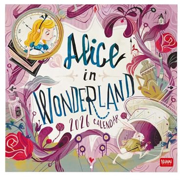 Legami - Calendario de Pared 2026, Alice In Wonderland, Calendario de Pared Grande, 12 Meses y Planificador Anual, en 6 Idiomas, Espacio para Notas, Días Festivos Internacionales, 30 x 29 cm
