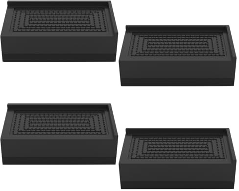 4 Stück Möbelerhöhungen, 4 cm Möbelfüsse Höhenversteller Betterhöhung Tisch Erhöhung, Möbel-Booster-Füße,Erhöhungen für Waschmaschine, Tisch, Sofa und Stuhl,rutschfest (Schwarz, Rechteckig)