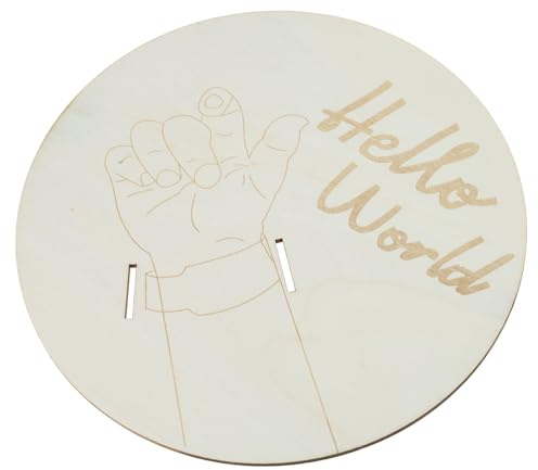 Keepsakes - Braccialetto da polso in legno con incisione per la nascita del bambino, con incisione di nome, data e nome