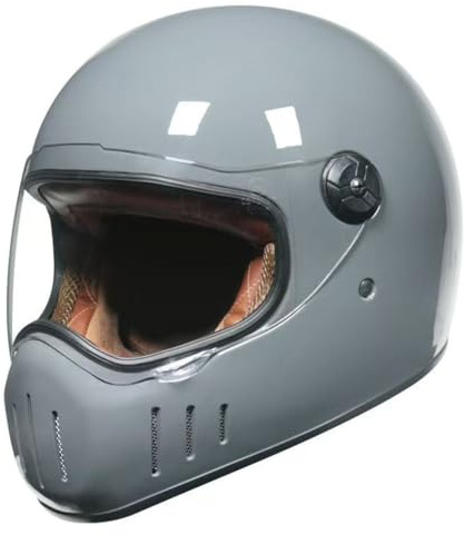 Motorrad Helm Vintage Integralhelm Motorrad Scooter Helm Retro Classic Crash Racing Touring DOTECE Zertifiziert Vollvisierhelm Atmungsaktiv Und Warm Für Männer Women