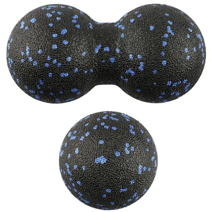 Wellrun 2pcs Yoga Fascia Balls,Peanut Foam Massage Ball for Muscle Relief,Deep Tissue Muscle Roller,Lacrosse Ball for Spine,Feet,Back, Neck
