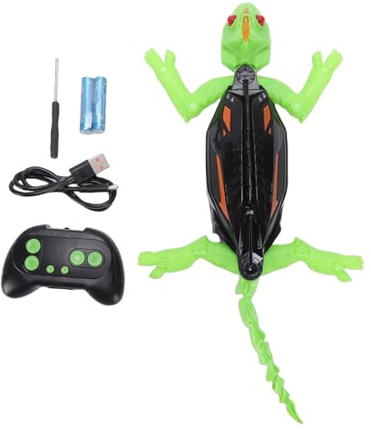 Elprico Lézard Télécommandé Grimpeur Mural Anti-Gravité, Gecko Radiocommandé Réaliste Jouet Électrique avec 2 Batteries, Robot pour Plafond, Cadeau Enfants