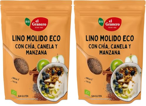 El Granero Integral - Vita Seeds Semillas de Lino, Chía, Manzana y Canela - 200 g -Rico Proteínas y Ácidos Grasos Omega-3 - Fuente de Energía y Acción Antiinflamatoria - Apto para Veganos