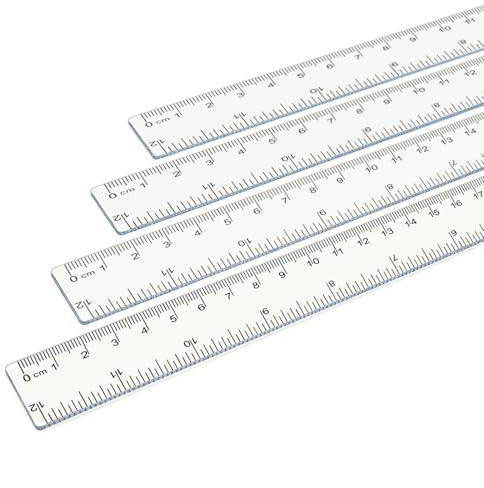 14 Pz Righello 30 cm, Righello in Plastica Trasparente Bianco, Righelli 30 cm/12 Pollici, Set di Righelli Trasparenti Bianchi per Casa, Scuola, Ufficio e Forniture per Aula