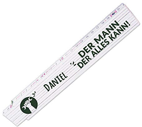 Zollstock mit Namen Daniel und schönem Motiv - Der Mann der alles kann - für Männer | Metermaß | Glieder-Maßstab mit Namen bedruckt | Viele Namen zur Auswahl
