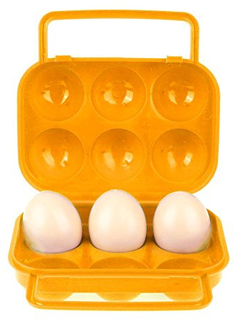 broadroot 6 Grid Eier Kunststoff Container Halter faltbarer Ei Aufbewahrungsbox Griff Fall Orange