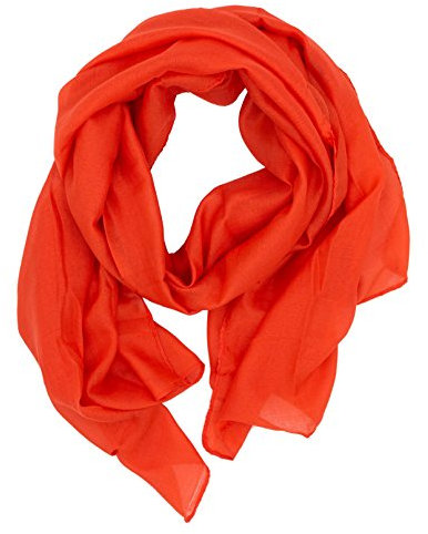 DOLCE ABBRACCIO by RiemTEX WILD CAT Damen Schal Halstuch Tuch aus Chiffon für Frühling Sommer Ganzjährig (Orange)
