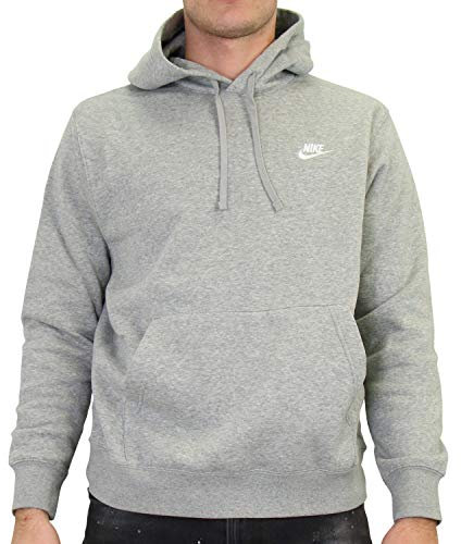 Nike M Nsw Club Po Bb, Felpa con Cappuccio Uomo, Grigio_Nero, S