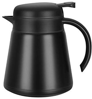 Luvan 800ml Thermal Carafe,304 18/10 Stainless Steel Thermal Carafe/Double Walled Vacuum Insulated Coffee Pot with Press Button Top,BPA Free,for Coffee,Tea,Beverage (Black / 27oz)