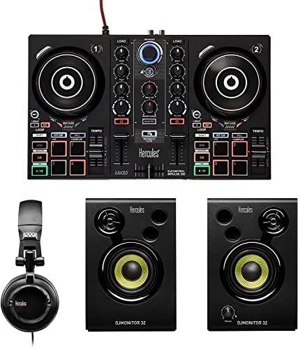 Hercules DJ Learning Kit inc Inpulse 200 Controller & Monitor Speakers