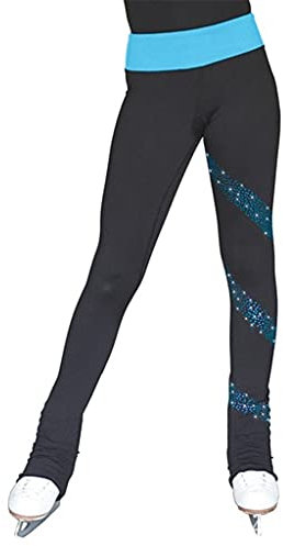 FJL Kristall Vintage Eiskunstlauf Hose Hohe Elastizität Trainieren Gamaschen Mädchen Damen Trainingsanzüge Sport (Color : Black, Size : XL)