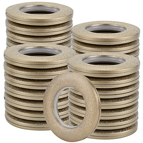 Coolty 32pcs Anillos de Cortina con Ojales Argollas Plásticas para Cortinas para Cortinas de Tela Sala Baño Dormitorio, 40mm Diámetro Interior (Marrón Esmerilado)