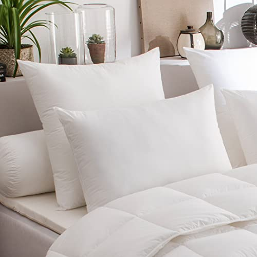 DODO - Oreiller Acarina Anti-Acariens 60x60 cm - Medium - Enveloppe 100% Coton - Garnissage 100% Polyester Fibre Creuse Siliconée - Forme Carrée - Lavable en Machine à 40°C
