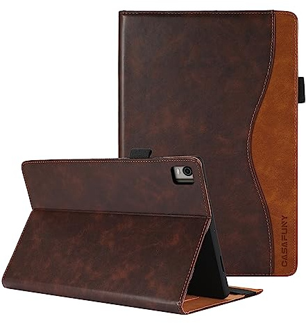 CASAFUNY Hülle für Nokia T21 Tablet 2022, Premium PU Leder Schutzhülle Book Cover mit Standfunktion Dokumentschlitze für Nokia T21 10,4 (TA-1495,TA-1521,TA-1505,TA-1487), Braun | Fronttasche,PU Leder,Standfunktion,Dokumentschlitze,Schutzhülle für Nokia T21 10,4 (TA-1495,TA-1521,TA-1505,TA-1487)